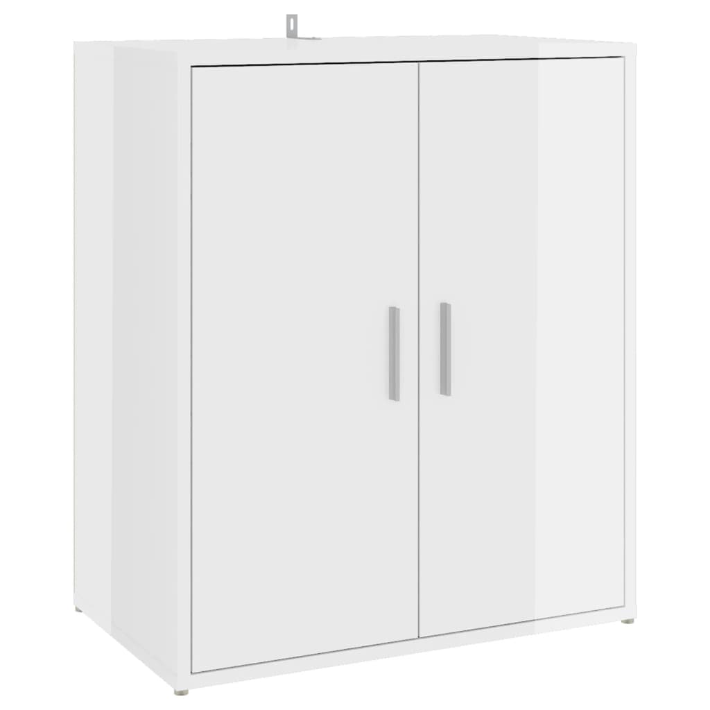 Shoe Cabinet High Gloss White 60x35x70 cm Engineered Wood