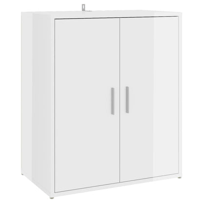 Shoe Cabinet High Gloss White 60x35x70 cm Engineered Wood