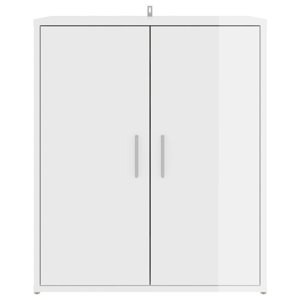 Shoe Cabinet High Gloss White 60x35x70 cm Engineered Wood