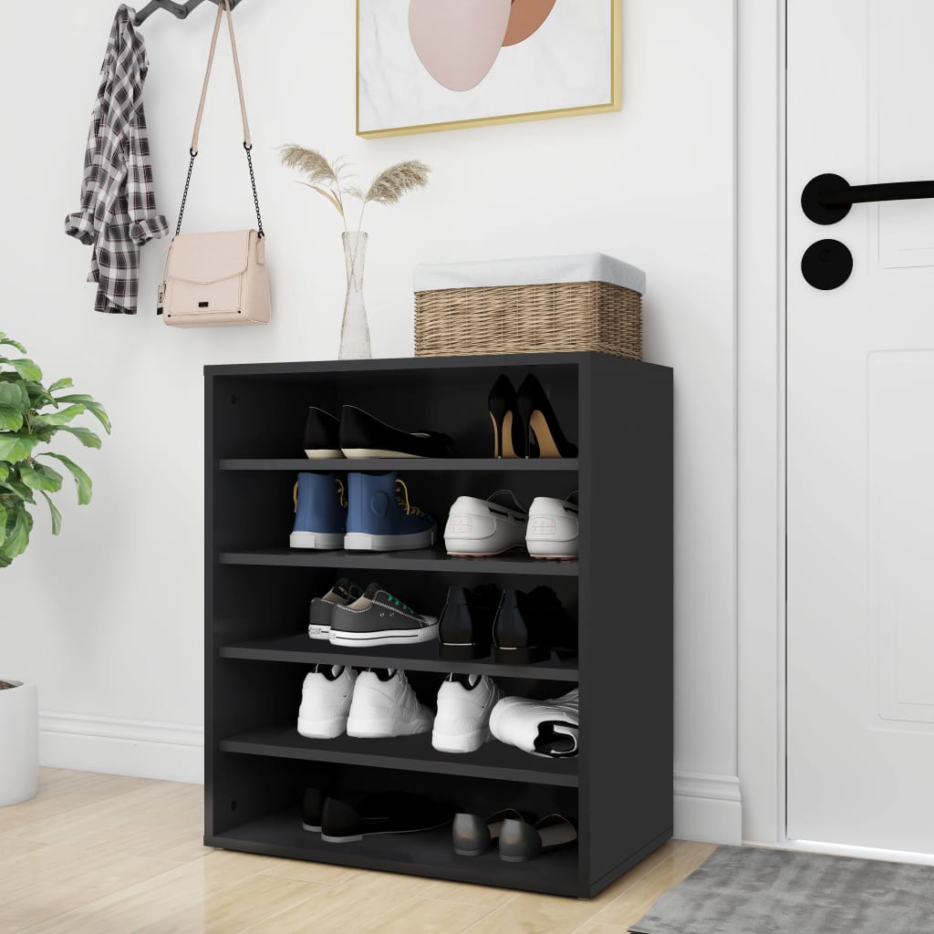 Shoe Cabinet Black 60x35x70 cm Engineered Wood