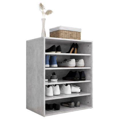 Shoe Cabinet Concrete Grey 60x35x70 cm Engineered Wood