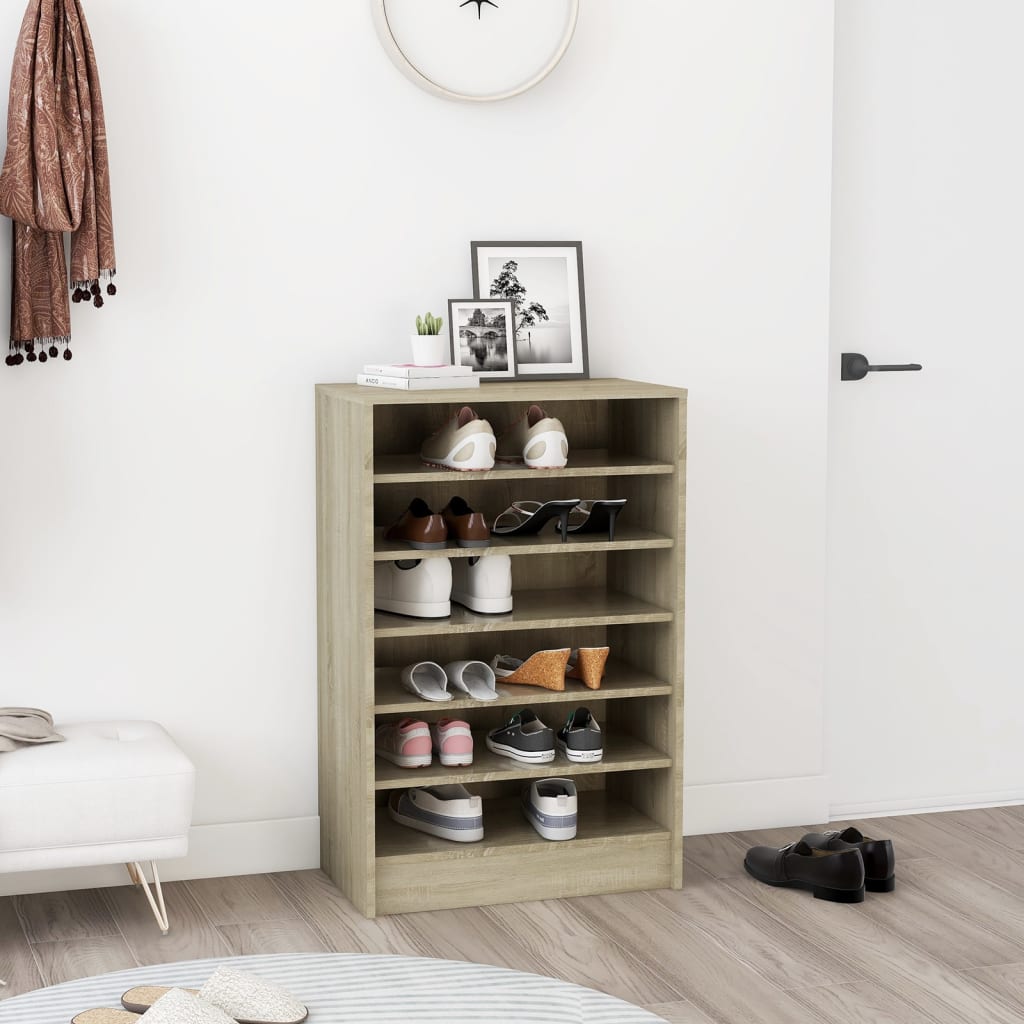 Shoe Cabinet Sonoma Oak 60x35x92 cm Engineered Wood