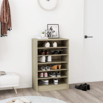 Shoe Cabinet Sonoma Oak 60x35x92 cm Engineered Wood