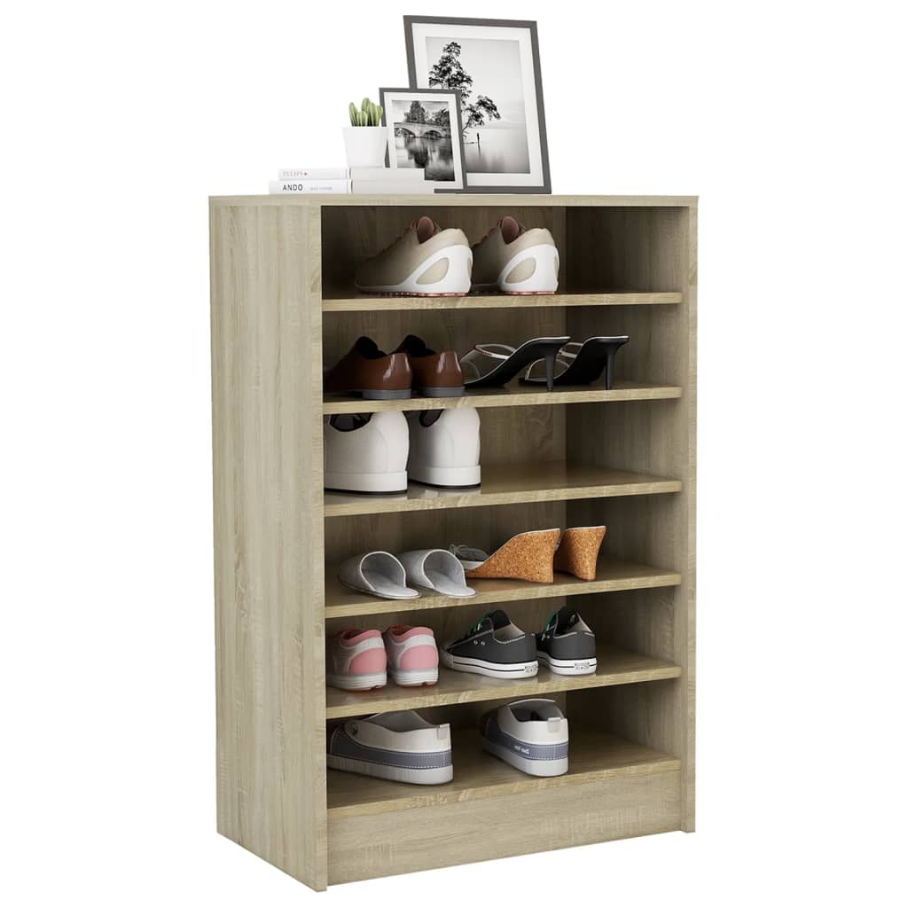 Shoe Cabinet Sonoma Oak 60x35x92 cm Engineered Wood