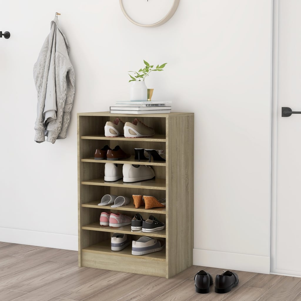 Shoe Cabinet Sonoma Oak 60x35x92 cm Engineered Wood