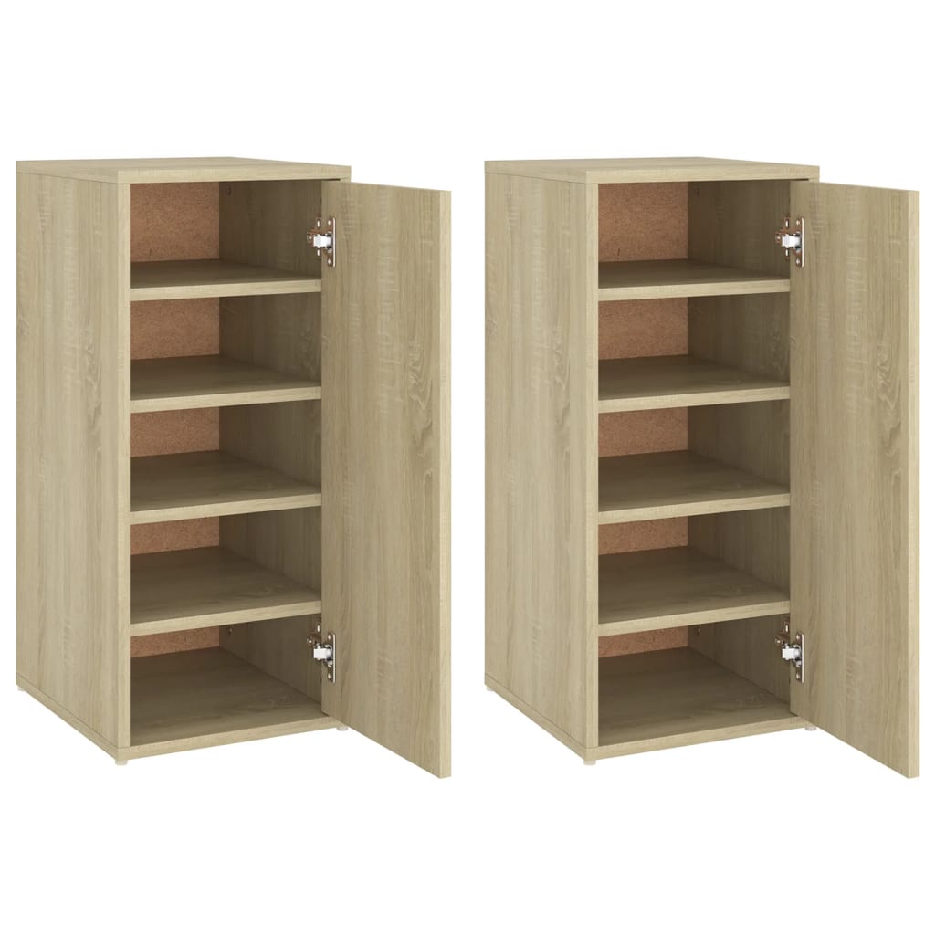 Shoe Cabinets 2 pcs Sonoma Oak 32x35x70 cm Engineered Wood