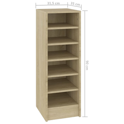 Shoe Cabinet Sonoma Oak 31.5x35x90 cm Engineered Wood