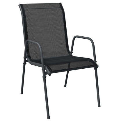 Garden Chairs 2 pcs Steel and Textilene Black