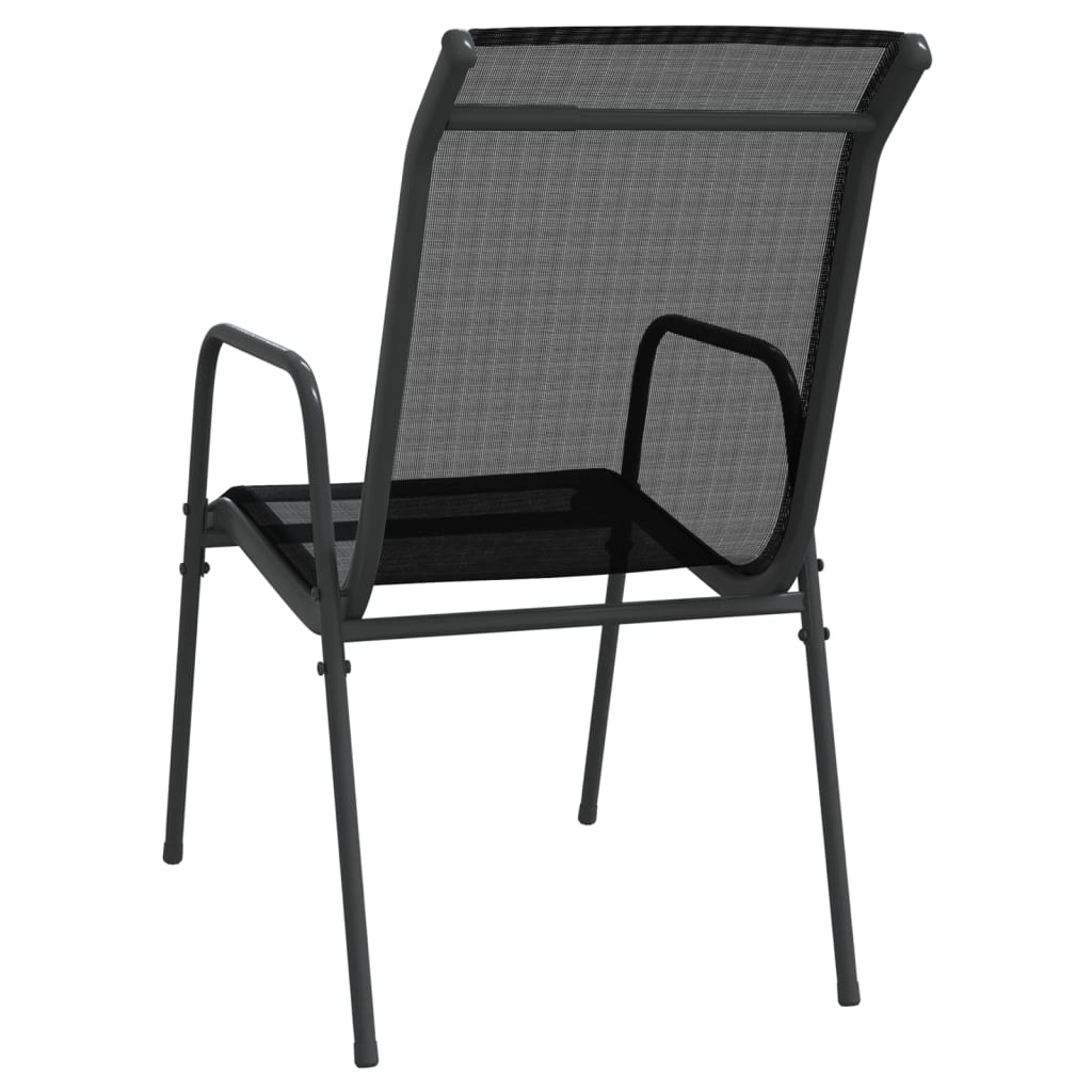 Garden Chairs 2 pcs Steel and Textilene Black