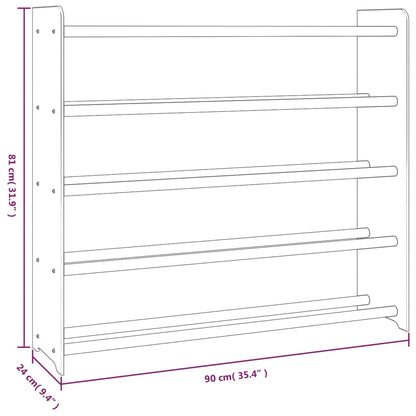 Shoe Rack Brown 90x24x81 cm Engineered Wood