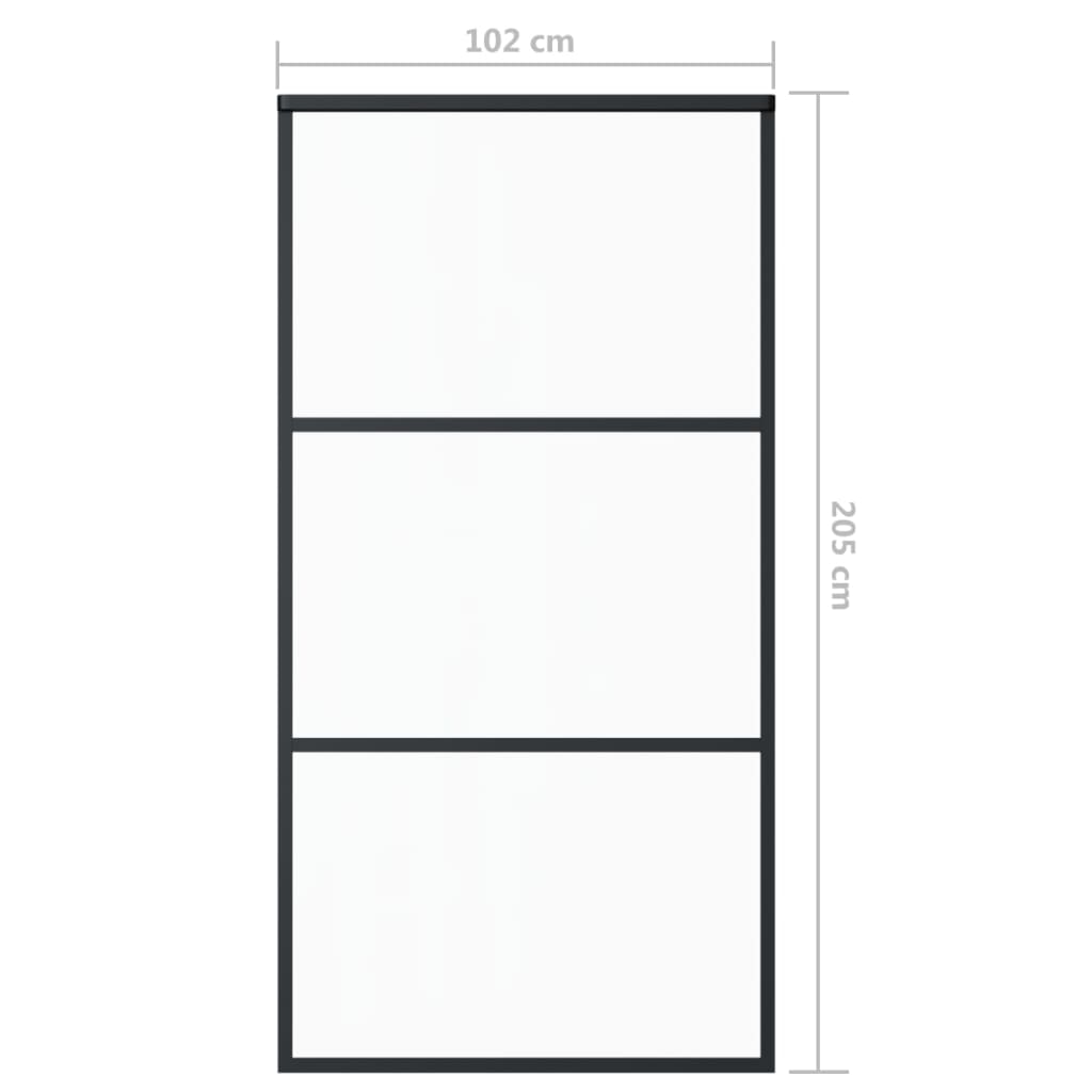 Sliding Door with Hardware Set ESG Glass&Aluminium 102x205 cm