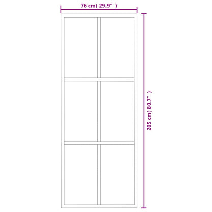 Sliding Door with Hardware Set ESG Glass&Aluminium 76x205 cm