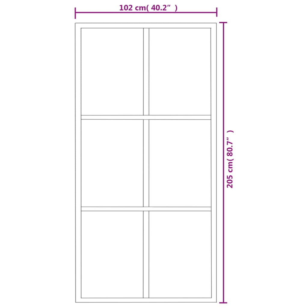 Sliding Door with Hardware Set ESG Glass&Aluminium 102x205 cm