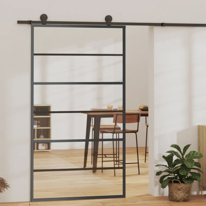 Sliding Door with Hardware Set ESG Glass&Aluminium 102x205 cm