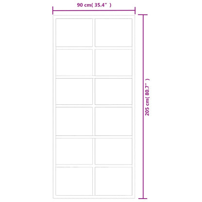 Sliding Door with Hardware Set ESG Glass&Aluminium 90x205 cm