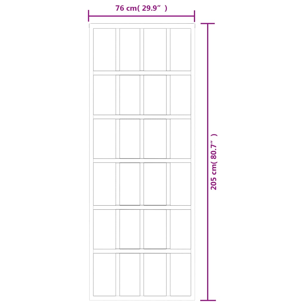 Sliding Door with Hardware Set ESG Glass&Aluminium 76x205 cm