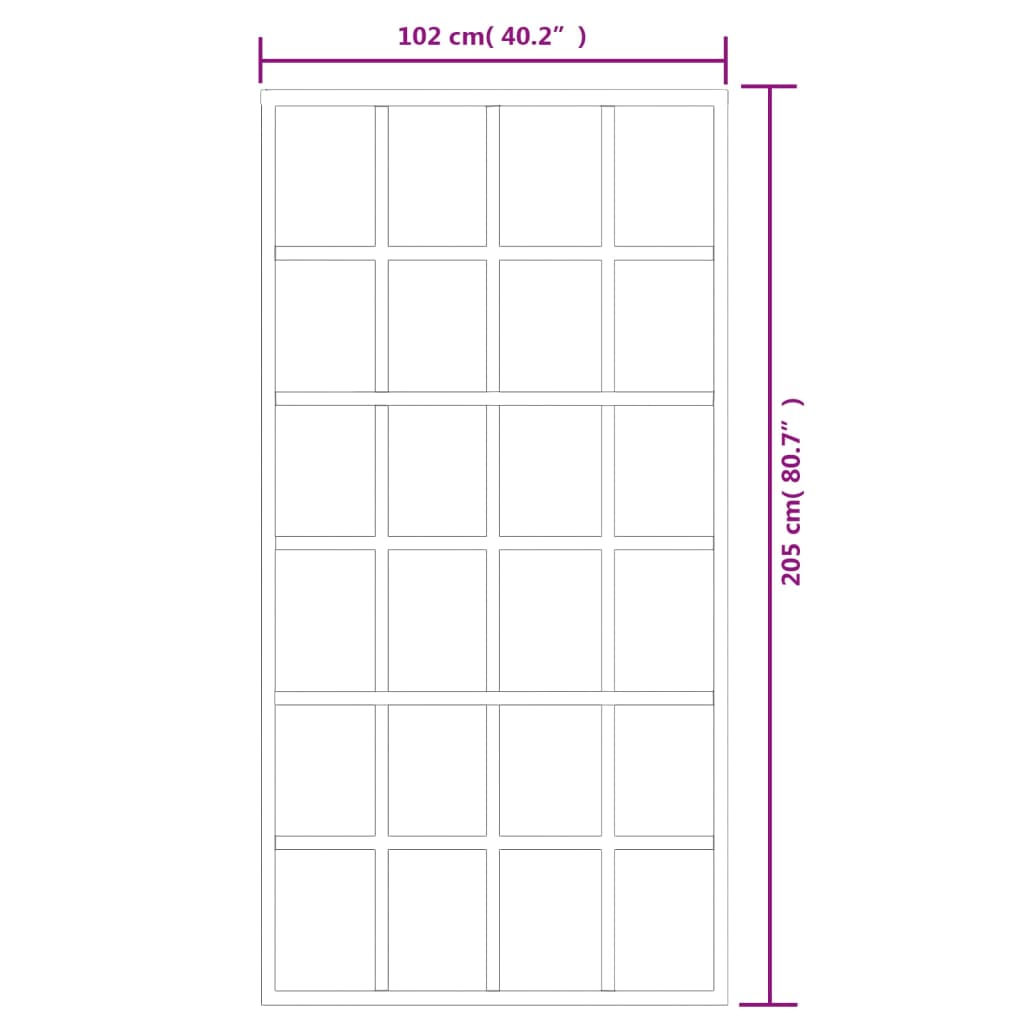 Sliding Door with Hardware Set ESG Glass&Aluminium 102x205 cm