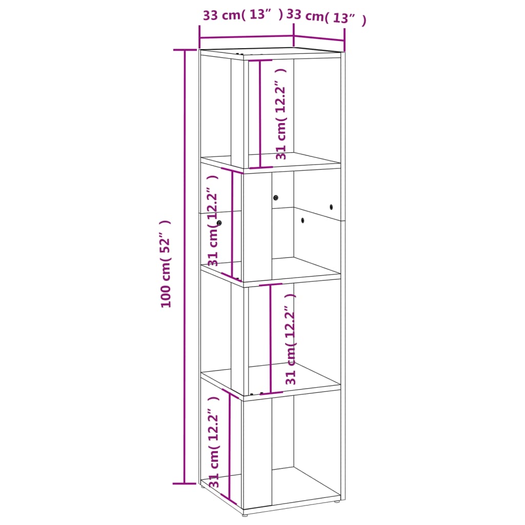 Corner Cabinet White 33x33x132 cm Engineered Wood