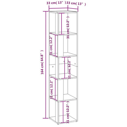 Corner Cabinet Black 33x33x164.5 cm Engineered Wood