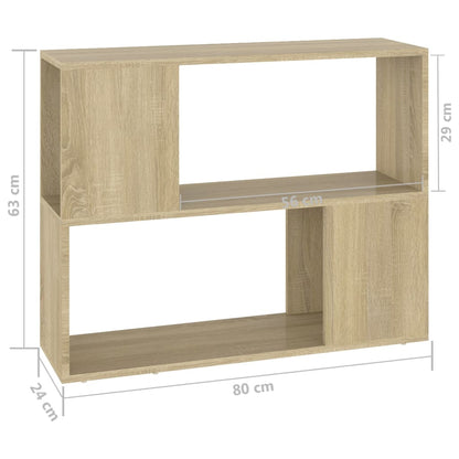 TV Cabinet Sonoma Oak 80x24x63 cm Engineered Wood