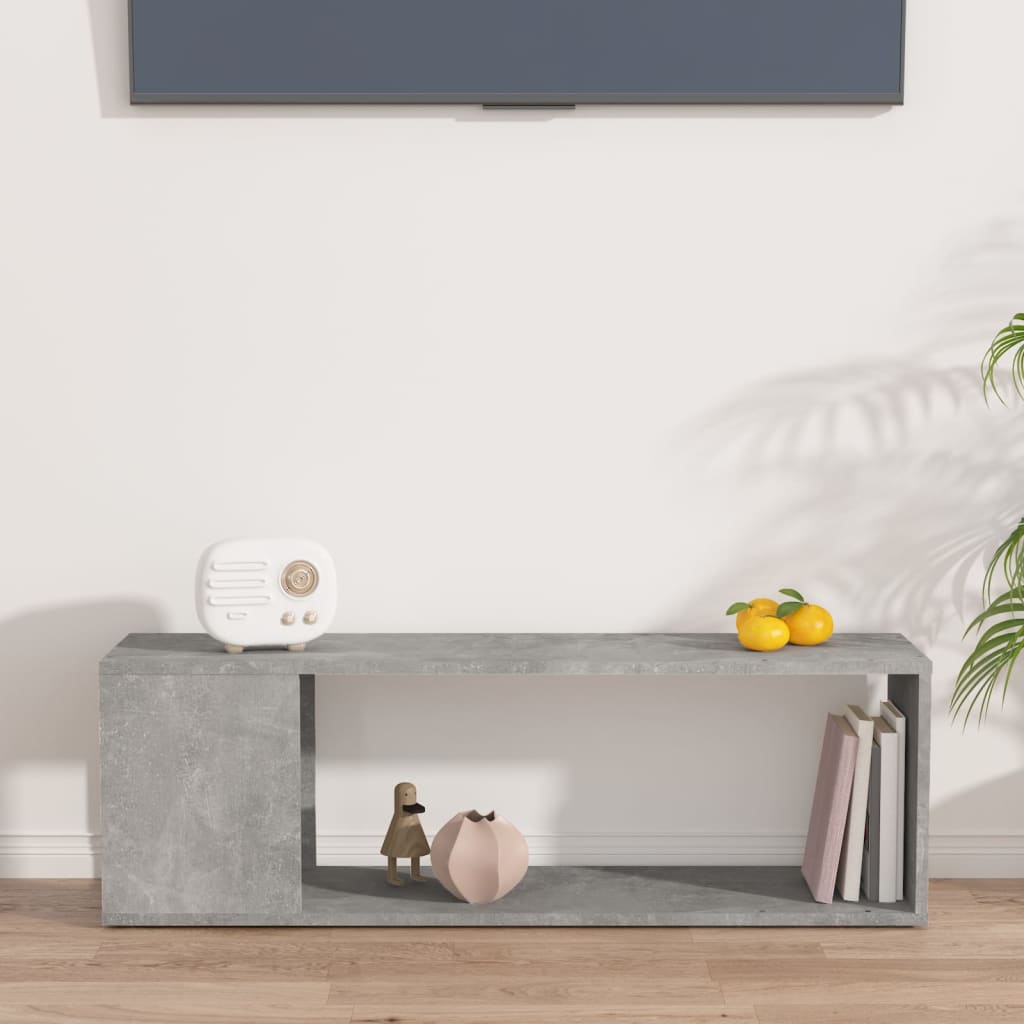 TV Cabinet Concrete Grey 100x24x32 cm Engineered Wood