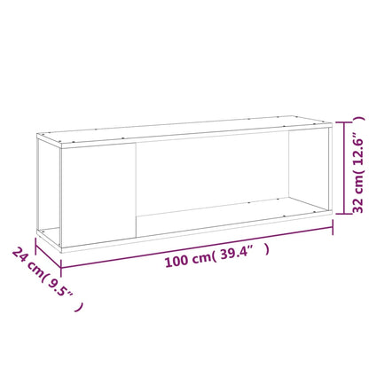 TV Cabinet Concrete Grey 100x24x32 cm Engineered Wood