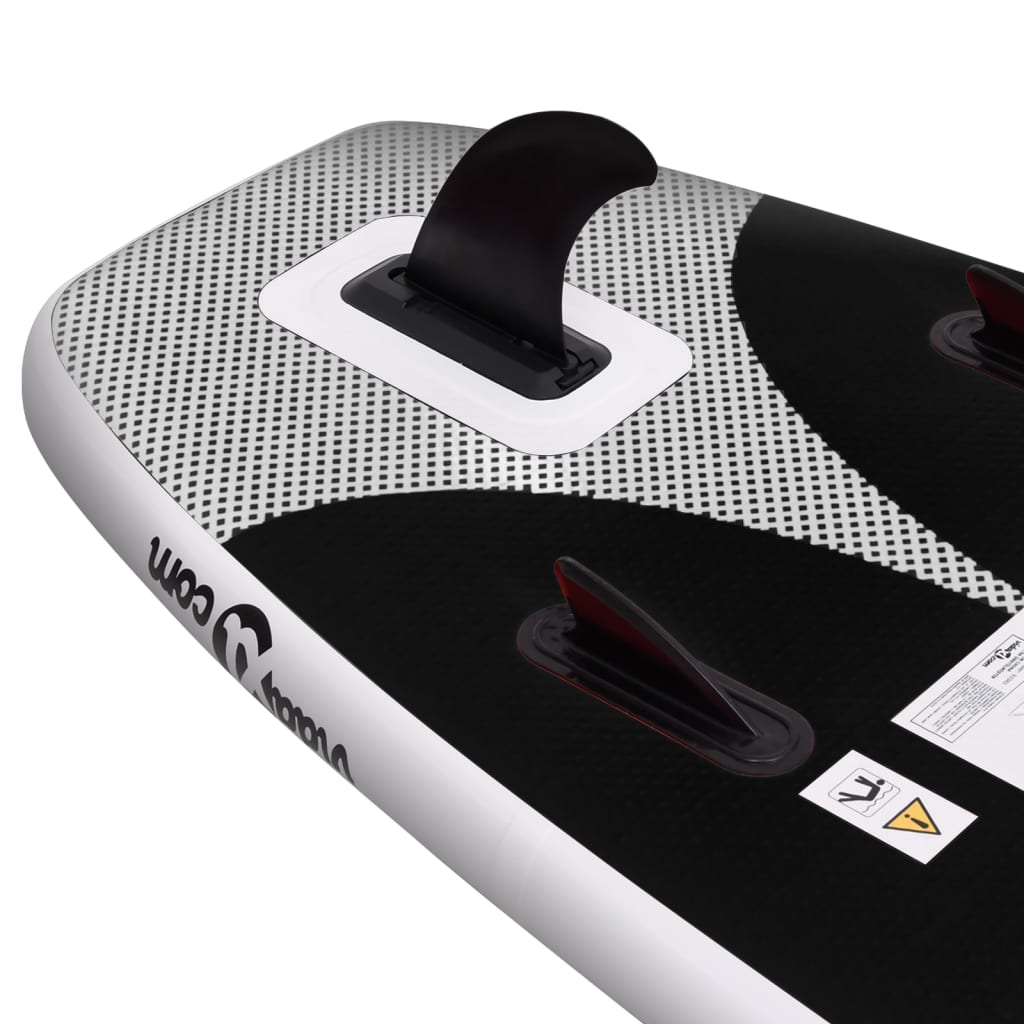 Inflatable Stand Up Paddle Board Set Black 300x76x10 cm