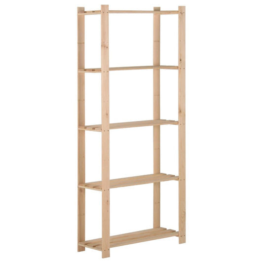 5-Tier Storage Rack 80x28.5x170 cm Solid Pinewood