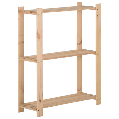 3-Tier Storage Rack 60x28.5x90 cm Solid Pinewood