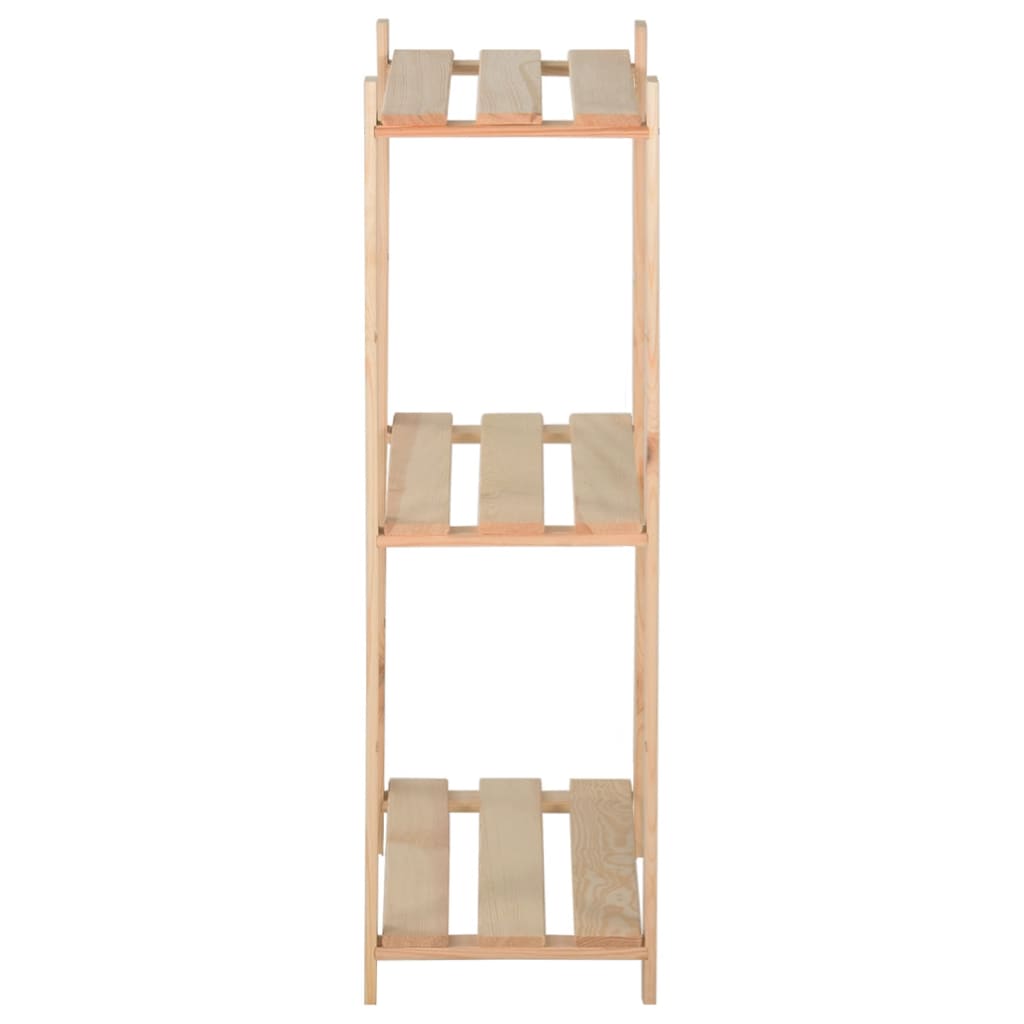 3-Tier Storage Rack 60x28.5x90 cm Solid Pinewood