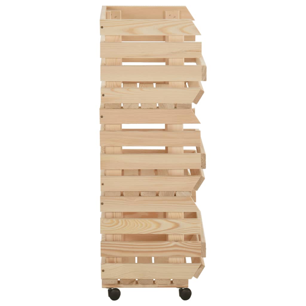 Vegetable Trolley 37x30x80 cm Solid Pinewood