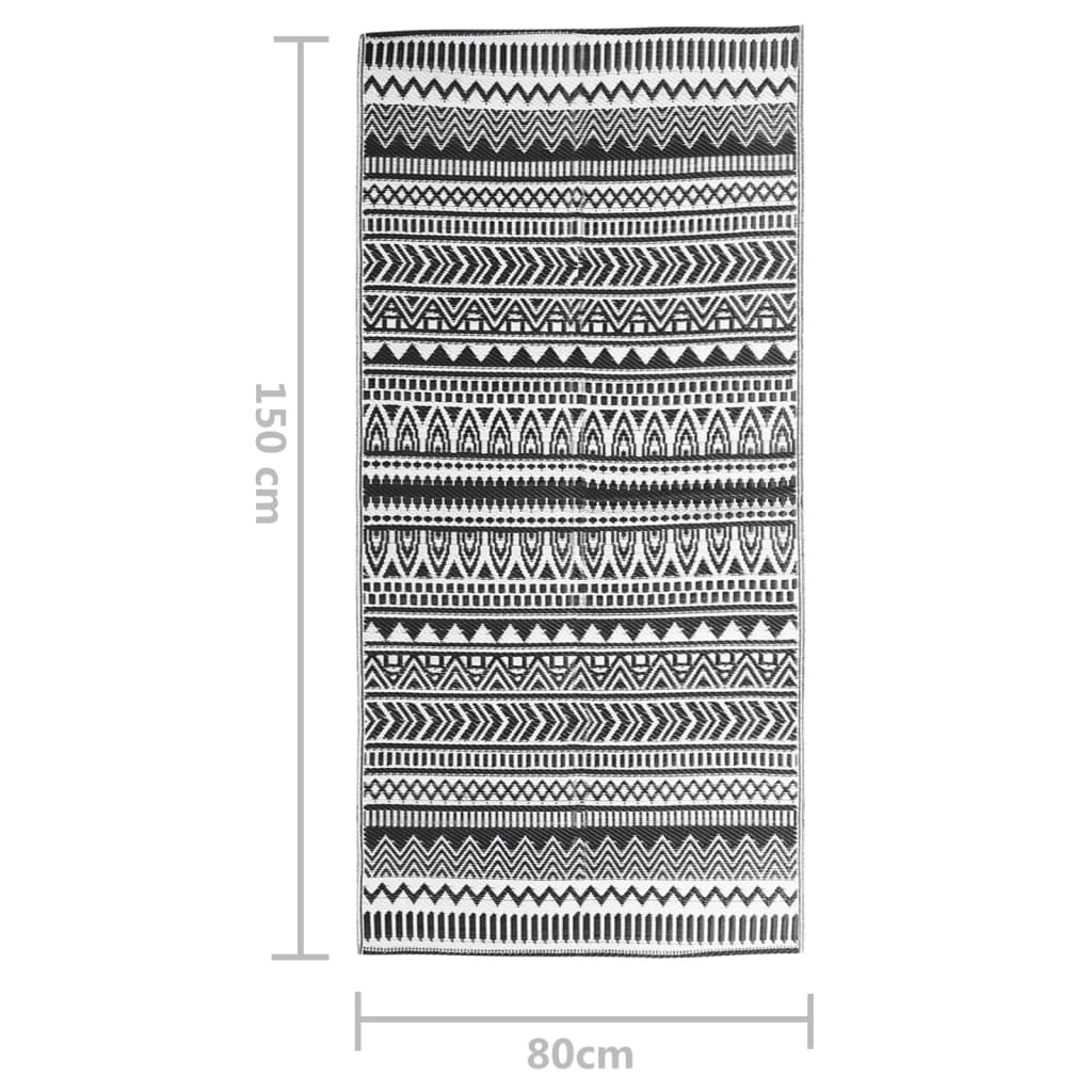 Outdoor Rug Black 80x150 cm PP