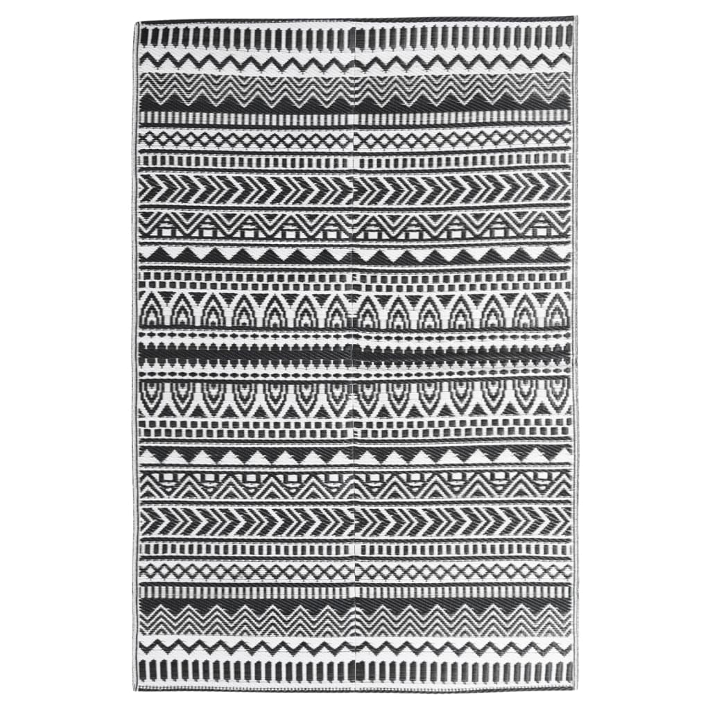 Outdoor Rug Black 140x200 cm PP