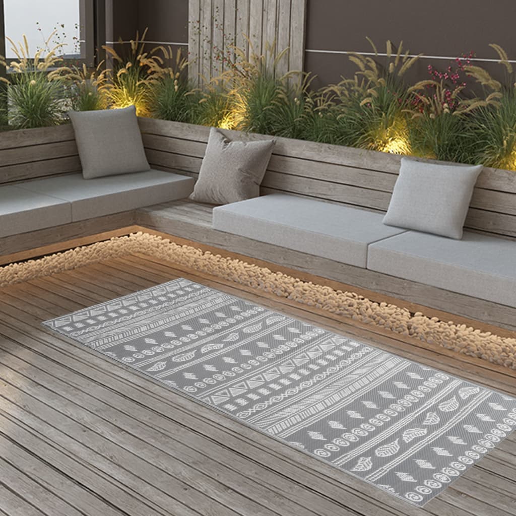 Outdoor Rug Grey 80x150 cm PP