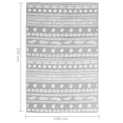 Outdoor Rug Grey 140x200 cm PP