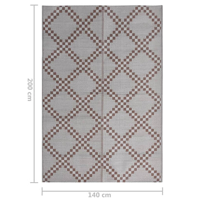 Outdoor Rug Brown 140x200 cm PP