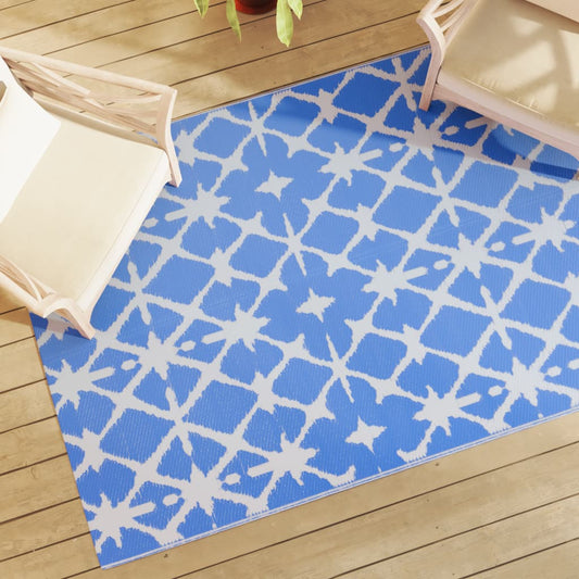 Outdoor Carpet Blue and White 140x200 cm PP