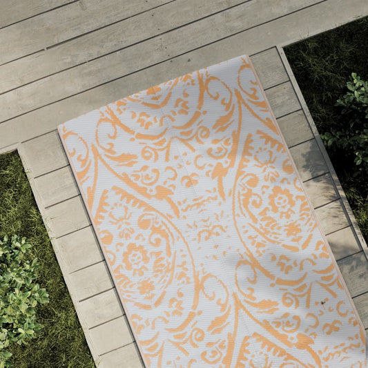 Outdoor Carpet Orange and White 80x250 cm PP