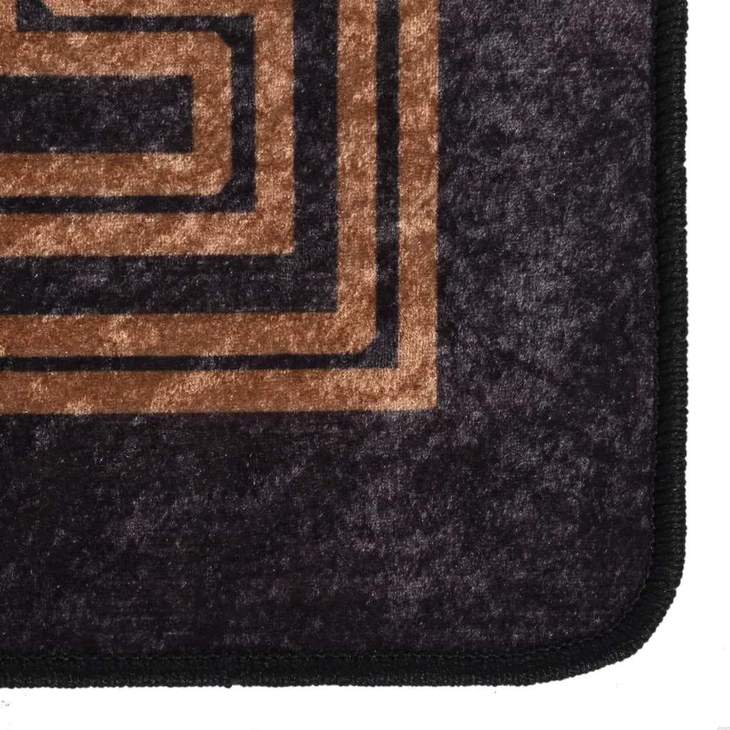 Rug Washable 160x230 cm Black and Gold Anti Slip