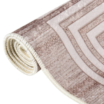 Rug Washable 160x230 cm Beige Anti Slip