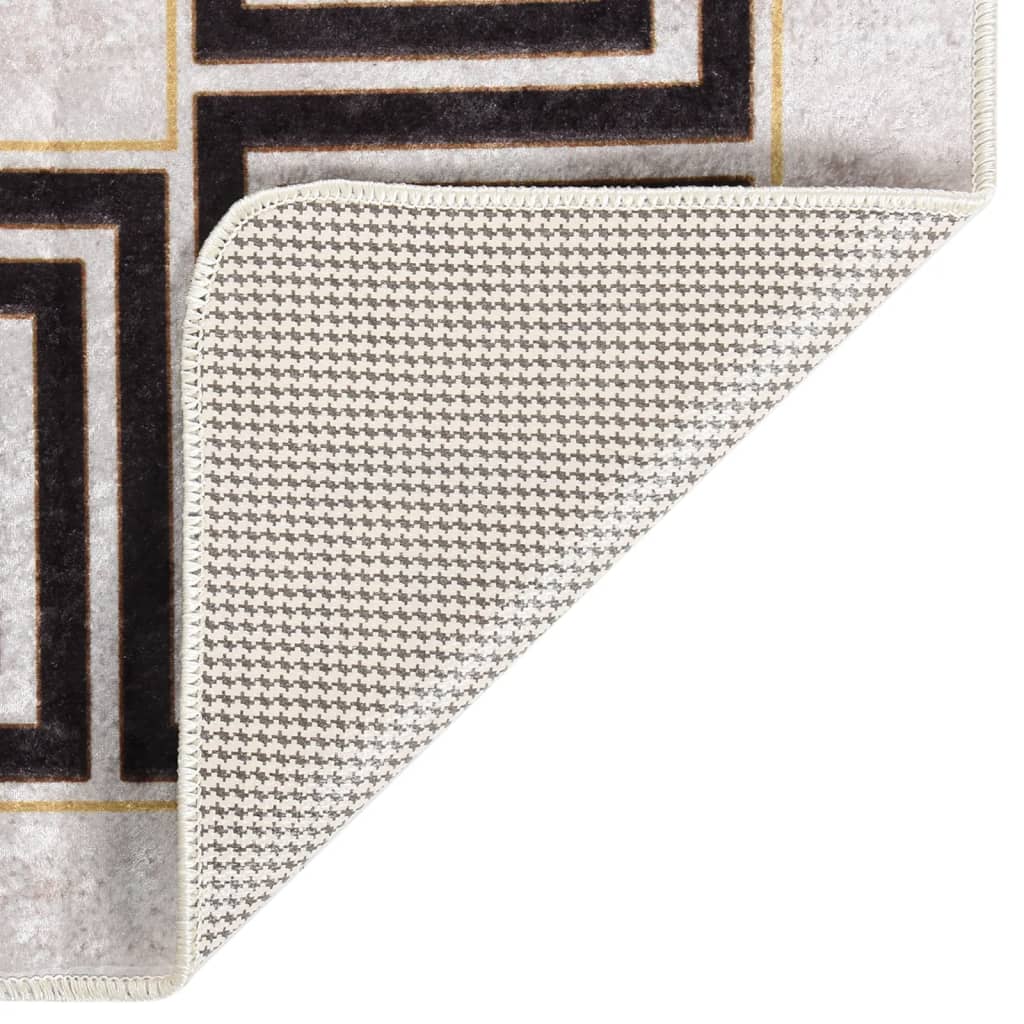 Rug Washable 80x300 cm Light Beige Anti Slip