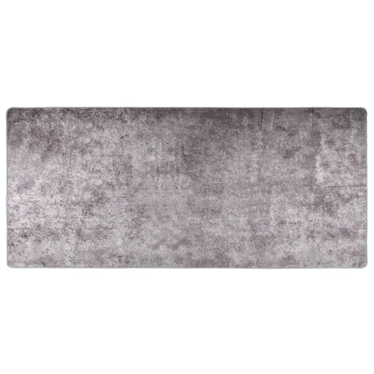 Rug Washable 80x300 cm Grey Anti Slip