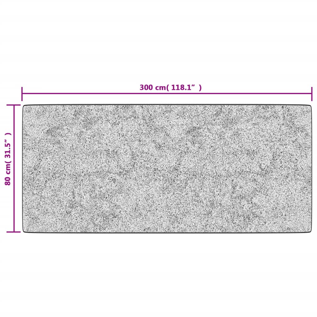 Rug Washable 80x300 cm Grey Anti Slip