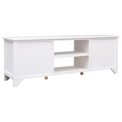 TV Cabinet White 108x30x40 cm Solid Paulownia Wood