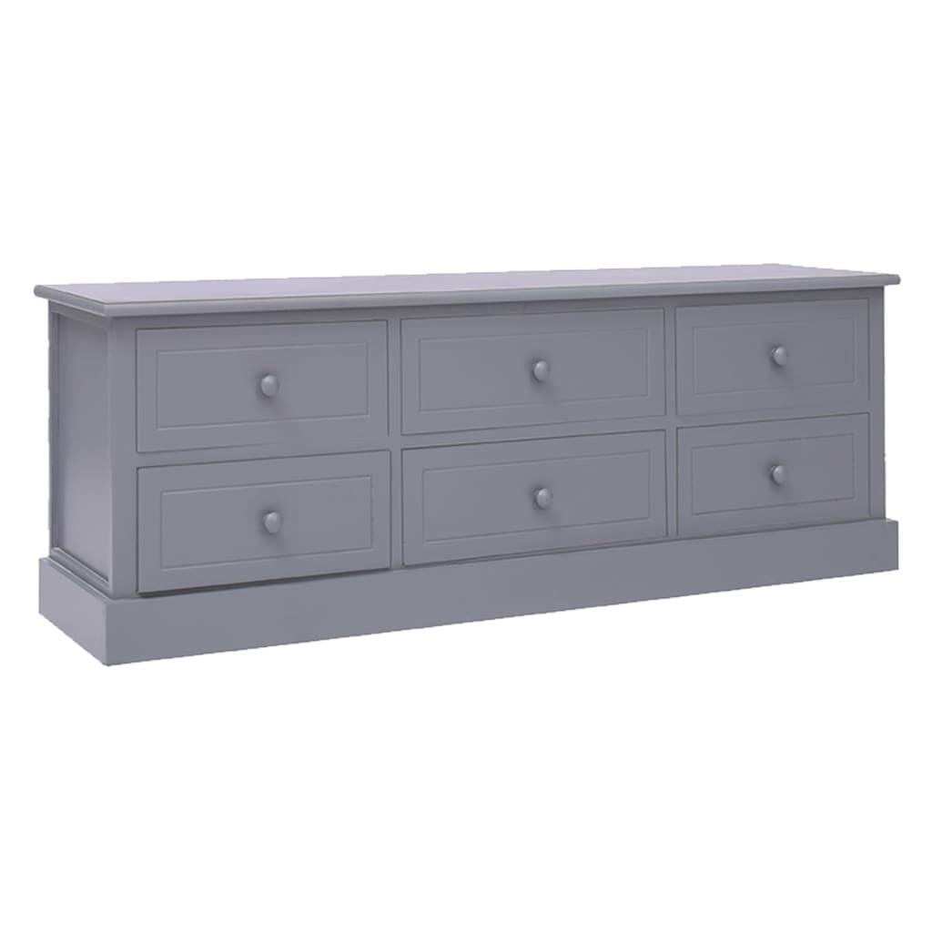 TV Cabinet Dark Grey 108x30x40 cm Solid Wood Paulownia