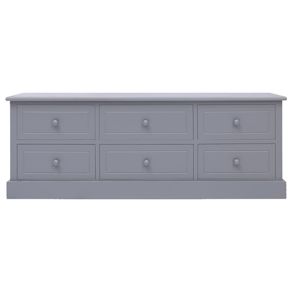 TV Cabinet Dark Grey 108x30x40 cm Solid Wood Paulownia