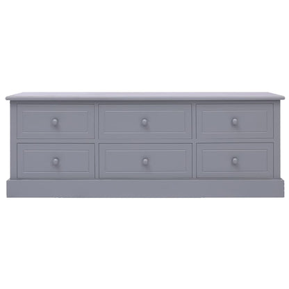 TV Cabinet Dark Grey 108x30x40 cm Solid Wood Paulownia