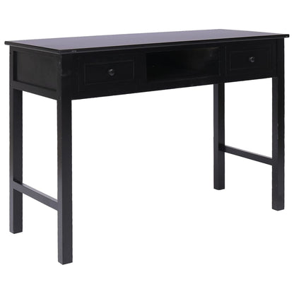 Writing Desk Black 108x45x76 cm Solid Wood Paulownia