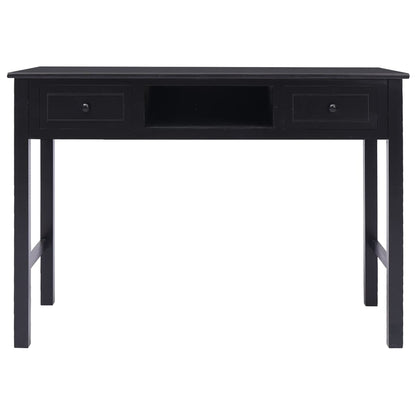 Writing Desk Black 108x45x76 cm Solid Wood Paulownia