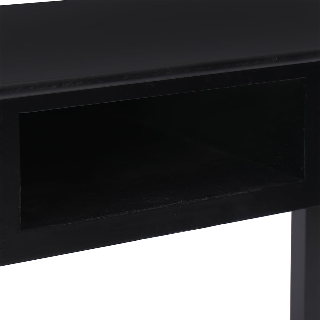 Writing Desk Black 108x45x76 cm Solid Wood Paulownia